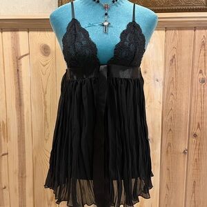 Victoria's Secret Black Lace and Satin Dress